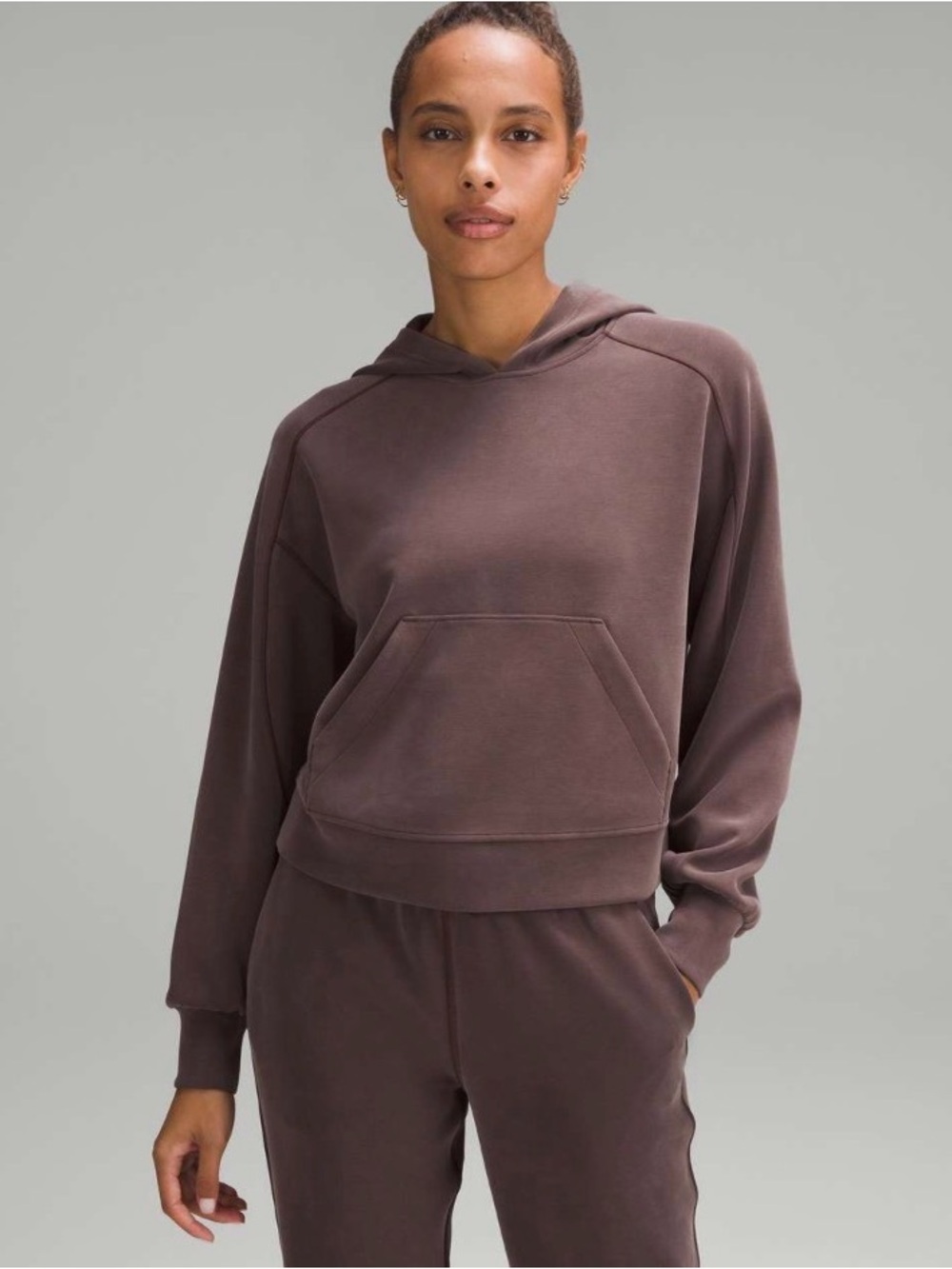 Lululemon Softstreme Hoodie Espresso Brown Purple Sweatshirt Size 8